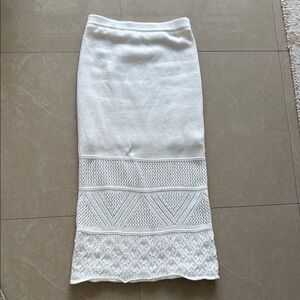 House of Harlow 1960 white crochet midi skirt size XS fairycore / bohemian style